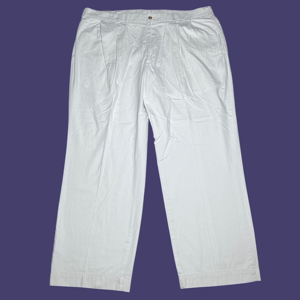 Bills Khakis M2P Pants Mens 42x30 Pleated Cotton Twill Chinos Ivory Made in USA